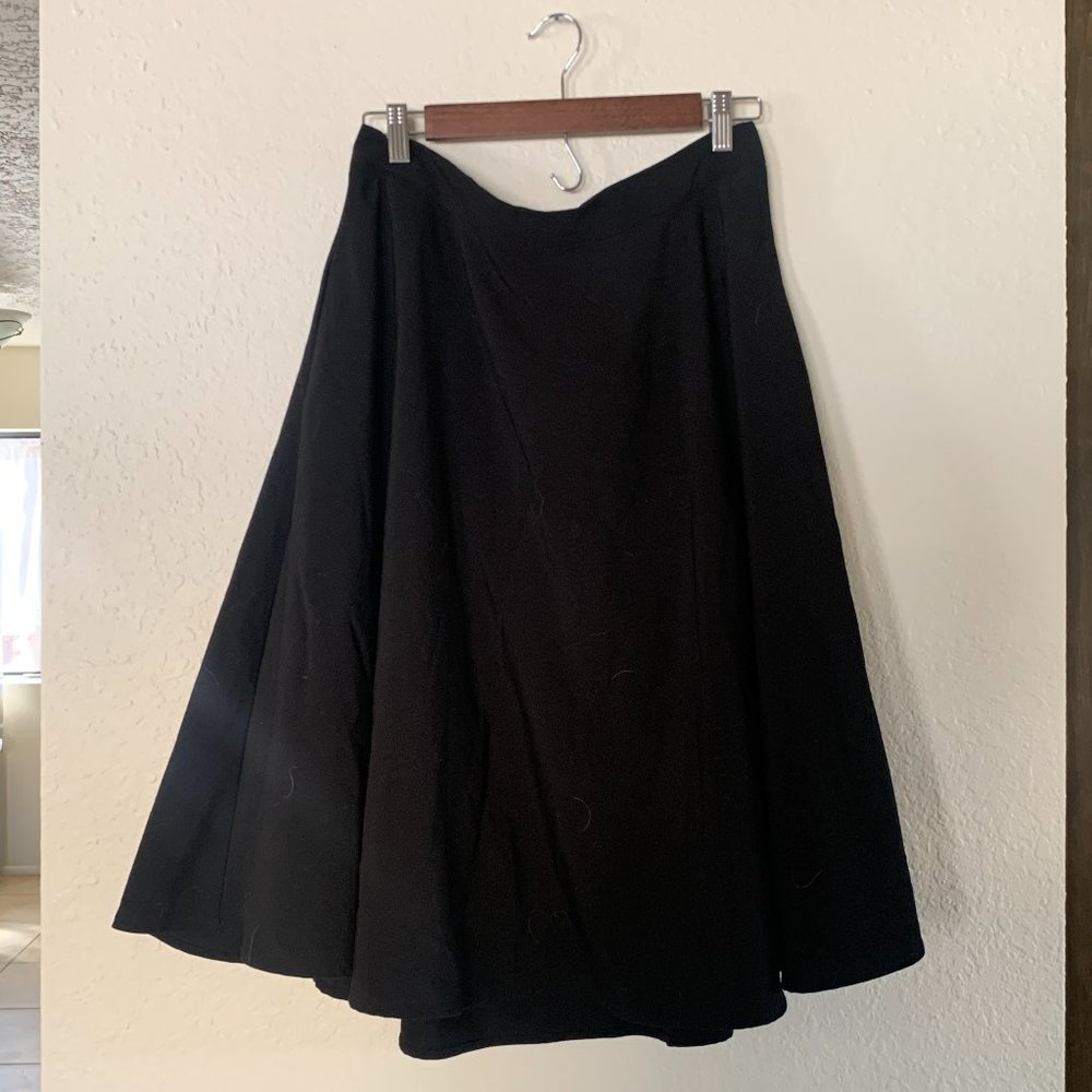 Modcloth Just This Sway A-Line Skirt - Black - Size Large